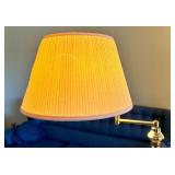 Brass Floor Lamp with Pleated Fabric Shade
