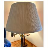 Brass Floor Lamp with Pleated Fabric Shade