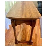 Oak Console Table with Decorative Skirt and Turned Legs
