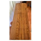 Oak Console Table with Decorative Skirt and Turned Legs