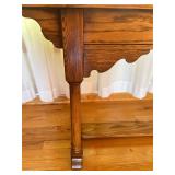 Oak Console Table with Decorative Skirt and Turned Legs