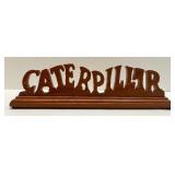 The Caterpillar Century Book by Eric C. Orlemann with Wooden Caterpillar Desk Sign