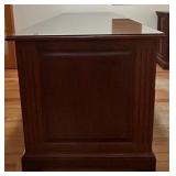 Solid Wood Executive Desk with 7 Drawers and Decorative Panels