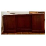 Solid Wood Executive Desk with 7 Drawers and Decorative Panels