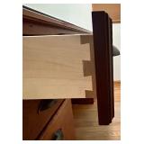 Solid Wood Executive Desk with 7 Drawers and Decorative Panels