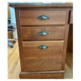 Solid Wood Executive Desk with 7 Drawers and Decorative Panels