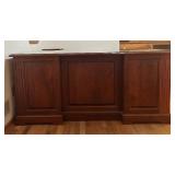 Solid Wood Executive Desk with 7 Drawers and Decorative Panels