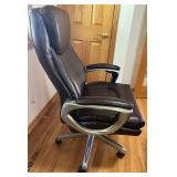 La-Z-Boy Brown Leather Executive Office Chair with Metal Base