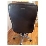 La-Z-Boy Brown Leather Executive Office Chair with Metal Base