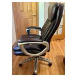 La-Z-Boy Brown Leather Executive Office Chair with Metal Base