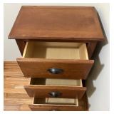 Wooden 3-Drawer Nightstand with Metal Handles