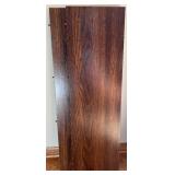 Dining Table with Wood Grain Finish and 4 Rolling Chairs