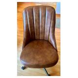 Dining Table with Wood Grain Finish and 4 Rolling Chairs