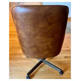 Dining Table with Wood Grain Finish and 4 Rolling Chairs