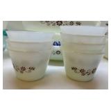 Vintage Pyrex and Glasbake Casserole and Bakeware Set with Lids, Brown Daisy Pattern