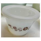 Vintage Pyrex and Glasbake Casserole and Bakeware Set with Lids, Brown Daisy Pattern