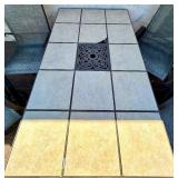 Outdoor Tile-Top Patio Table with 4 Swivel Mesh Chairs