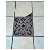 Outdoor Tile-Top Patio Table with 4 Swivel Mesh Chairs