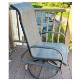 Outdoor Tile-Top Patio Table with 4 Swivel Mesh Chairs