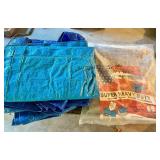 Lot of Heavy Duty Blue and Silver Poly Tarps