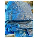 Lot of Heavy Duty Blue and Silver Poly Tarps
