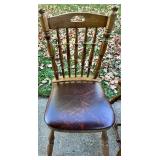 Set of 6 Vintage Wood Dining Chairs with Spindle Backs
