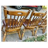 Set of 6 Vintage Wood Dining Chairs with Spindle Backs
