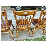 Set of 6 Vintage Wood Dining Chairs with Spindle Backs