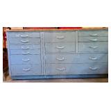 Large Industrial Metal Cabinet with Drawers