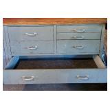 Large Industrial Metal Cabinet with Drawers