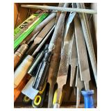 Box of Assorted Metal Files and Handles