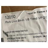 44 Lb Frozen Bone-In Pork Loin 1/8 Trimmed, USDA Inspected