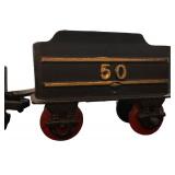 vintage cast-iron toy train set, 11.75