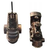 Die-Cast Metal Pencil Sharpeners, Steam Locomotive and a Steamboat Train Collectibles, Qty 2