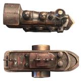 Die-Cast Metal Pencil Sharpeners, Steam Locomotive and a Steamboat Train Collectibles, Qty 2