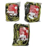 Qty 3/Husky Cargo Net Bungee Cord Hook Tie-Down End Type Adjustable Yellow and Black