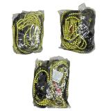 Qty 3/Husky Cargo Net Bungee Cord Hook Tie-Down End Type Adjustable Yellow and Black
