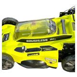 Ryobi 40V Brushless 20In Cordless Battery Walk Behind Push Lawn Mower with Charger, No Battery; No Bag; C