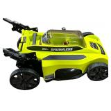Ryobi 40V Brushless 20In Cordless Battery Walk Behind Push Lawn Mower with Charger, No Battery; No Bag; B