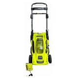 Ryobi 40V Brushless 20In Cordless Battery Walk Behind Push Lawn Mower with Charger, No Battery; No Bag; B