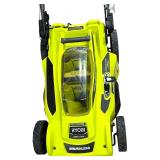 Ryobi 40V Brushless 20In Cordless Battery Walk Behind Push Lawn Mower with Charger, WITH BAG, No Battery; A