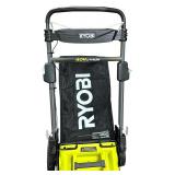Ryobi 40V Brushless 20In Cordless Battery Walk Behind Push Lawn Mower with Charger, WITH BAG, No Battery; A