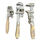 Vintage Wooden Handled Vise Gripand Clamp Bundle, Qty 3
