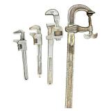 Vintage Wrench and Clamp Bundle, Qty 4