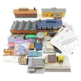 Vintage TYCO Operating SIgnal Man with Lighted Shack with Original Box HO Scale, Mulitple HO scale building kit module factory/store buildings with TYCO HO scale Virginian hopper car and an unloading 