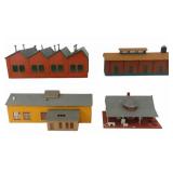Vintage TYCO Operating SIgnal Man with Lighted Shack with Original Box HO Scale, Mulitple HO scale building kit module factory/store buildings with TYCO HO scale Virginian hopper car and an unloading 