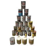 Vintage 24 Cans Motor Oil , Full except One Bottle, Pennzoil, Phillips 66, Valvoline, Mitchell