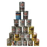 Vintage 24 Cans Motor Oil , Full except One Bottle, Pennzoil, Phillips 66, Valvoline, Mitchell
