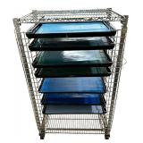 Quantum Storage Wire Shelving System with 7 Trays and Side Basket