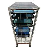 Quantum Storage Wire Shelving System with 7 Trays and Side Basket